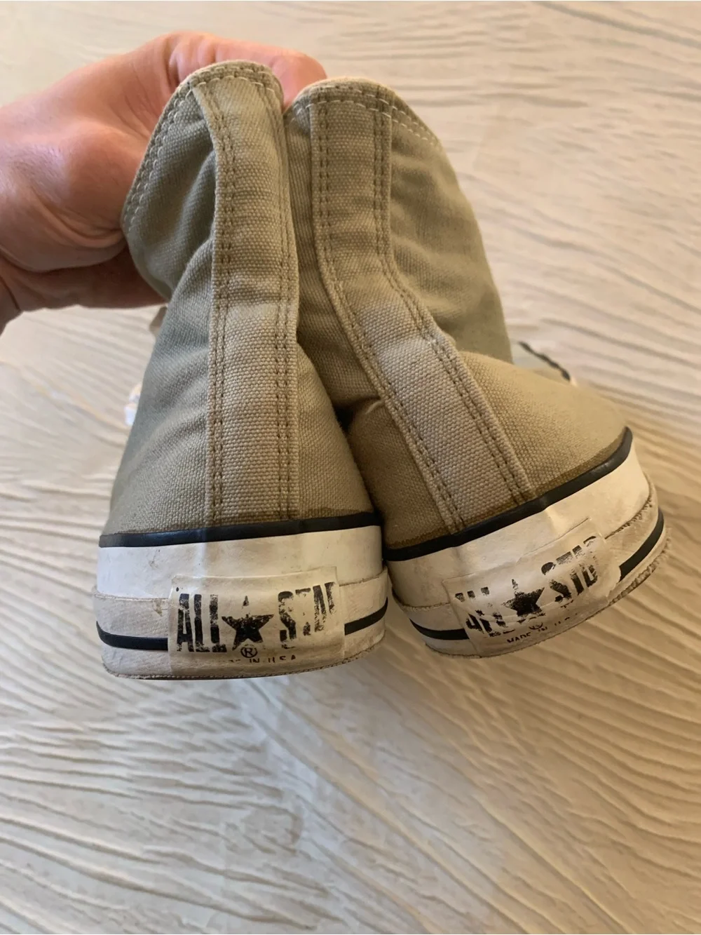 Vintage 90s/Y2K Converse Made in USA Sage Green High Top Sneakers, sz. 12.5